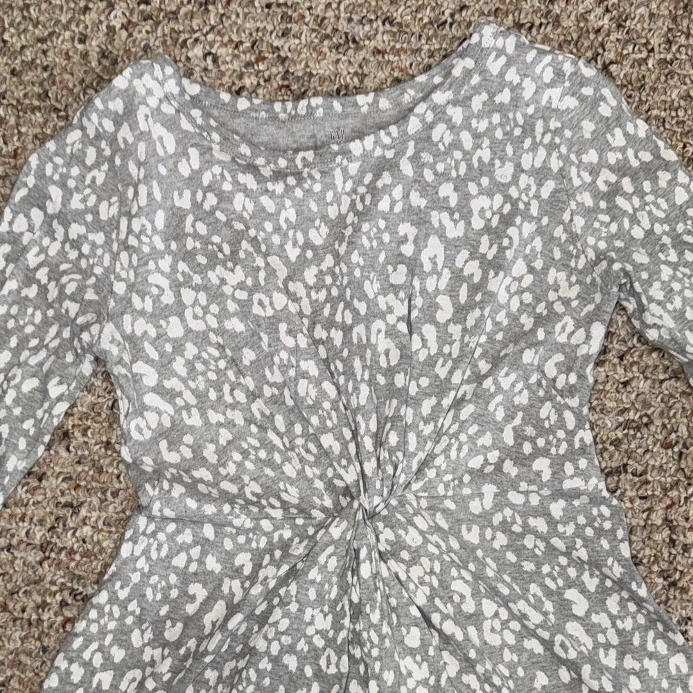 GAP Gray and White Patterned Kids Dress